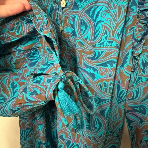 Cleobella Jayda Floral Peasant Blouse Top - Organic Cotton Boho Bohemian - Picture 7 of 8